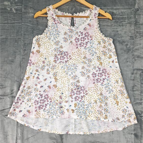 Womens Top Medium Boho Floral Cottagecore Crochet Dainty Feminine Bloomcore - Picture 1 of 7